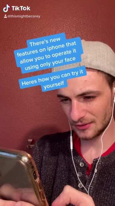 New accessibility options allow you to operate your iPhone using only your face