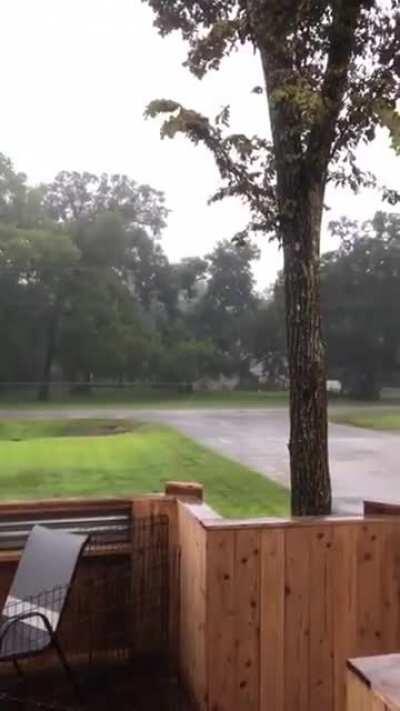 Just taking a video of the rain