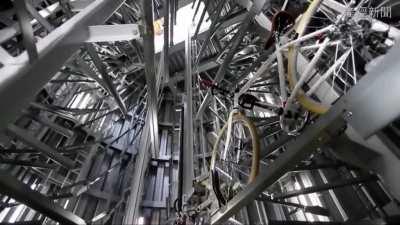 Underground bicycle parking in Japan