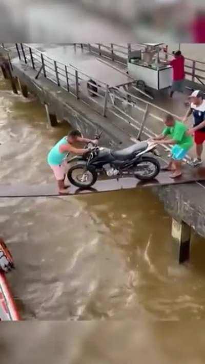 Let's just push (or pull) this bike into a boat, ok?