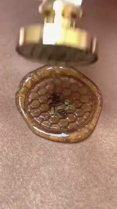 Honey bee and wax seal