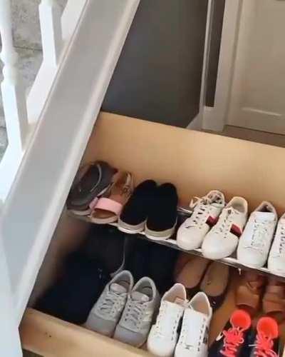 Another great use of storage space under the stairs.