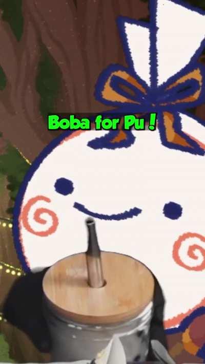 Sharing boba tea with my vtuber mascot Pu