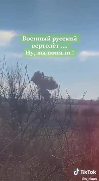 Russian Mi-24/35 attack helicopter shot down two days ago.