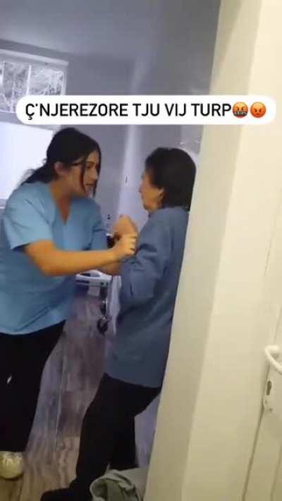 Old lade gets slapped and bullied by a nurse