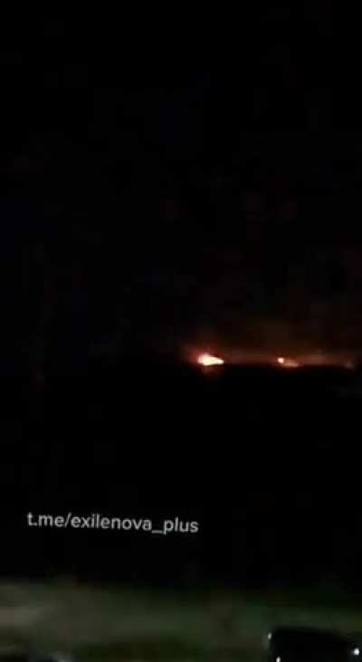 Something is hit and burning at or near Russia's Airfield in Oktyabrsky
