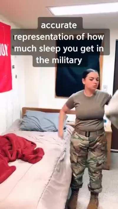 Representation of how much sleep in military