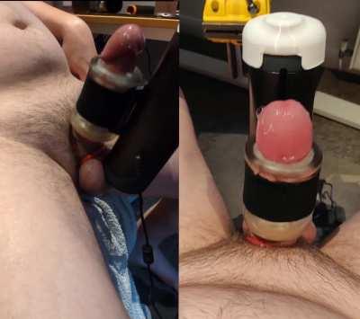 Redditor milking my cock using remote controlled fleshlight while watching - who wants a go next ? 😈🇬🇧