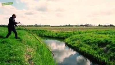 To cross a small river