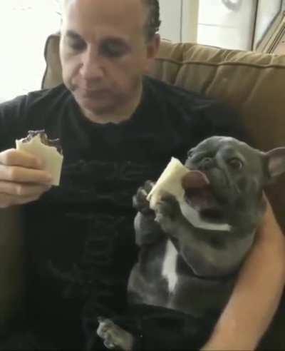 dad and I eating burritos (Not OC)