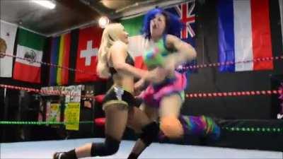 Laura James won't stop atomic dropping Delilah Doom