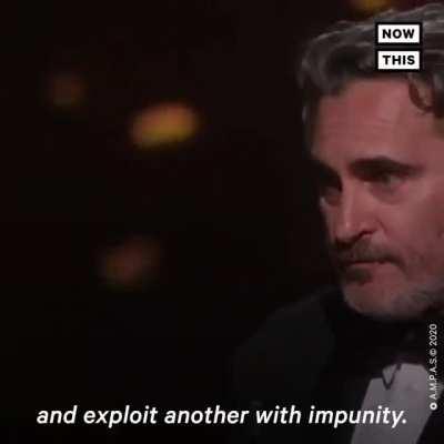 Emotional speech by Joaquin Phoenix at the 92th Academy Awards