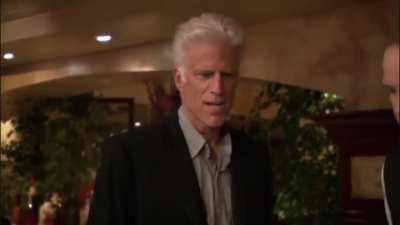 Ted Danson orders Larry and Denise a slice of pie at a restaurant