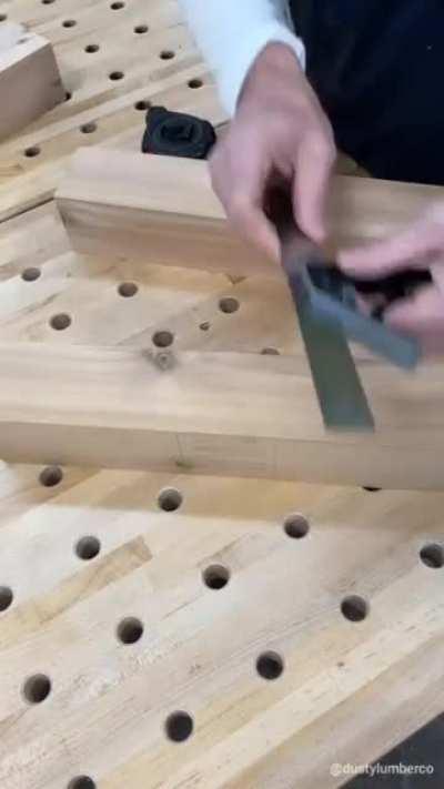 joining three pieces of wood with castle joints