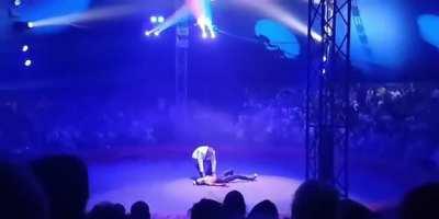 Circus acrobat accident