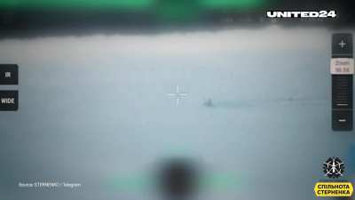 Ukrainian UAV operators of the Operational Command South used FPV strike drones to hit Russian soldiers riding a jet ski on the Dnipro river.