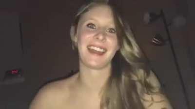 College Girl With Cute Face And Perfect Tits Sucking Huge Dick