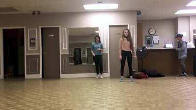 Camila and Madelaine Rehearsing