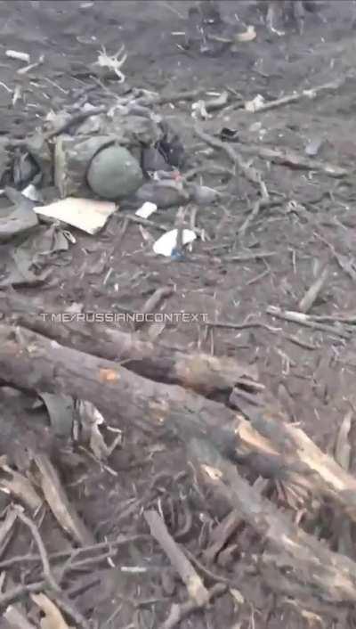 A Russian serviceman inspects Ukrainian positions near Stepovoy. A huge number of bodies on both sides.