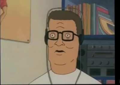 Hank Hill listens to Disgorge