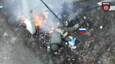 UA Pov - Ukrainian drone operators attack Russian soldiers during night, Toretsk direction