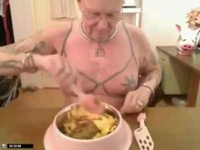 Old guy makes Canadian poutine with his shit and piss! You have been warned!