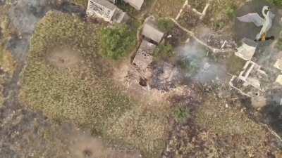 Ukrainian 120-mm mortar position hit with artillery and drone grenades