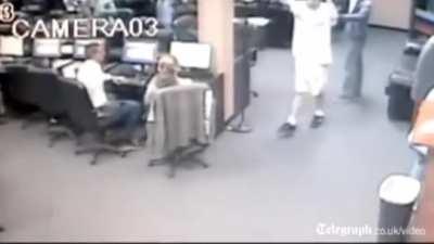 Trying to rob an internet cafe