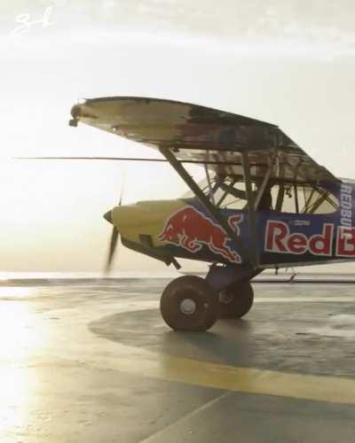 Landing a plane on a heli-pad