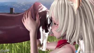 Delicious Elin mating with horse (futa)