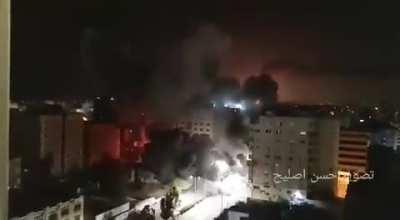 Another Israeli strike on a building in Gaza tonight 12/5/21. Building probably evacuated