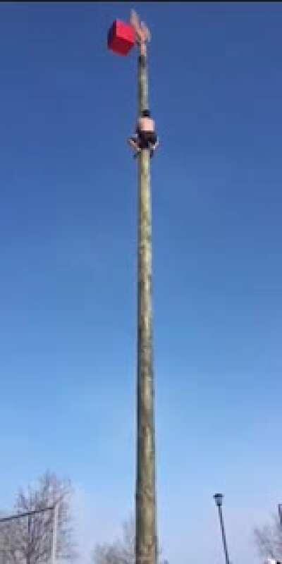 Climbing up a tall pole but having issues making your way down