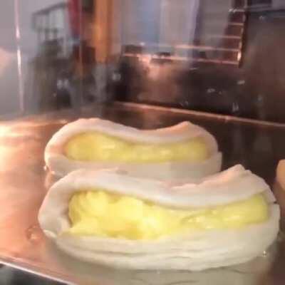 Puff Pastry Rising in the Oven