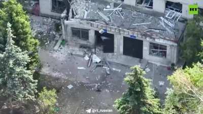 Drone strikes on UAF positions at a Hospital building near Krasnohorivka