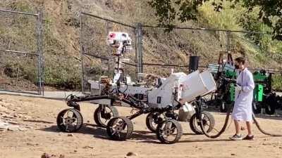 Testing the engineering model of the Perseverance rover today at NASA JPL