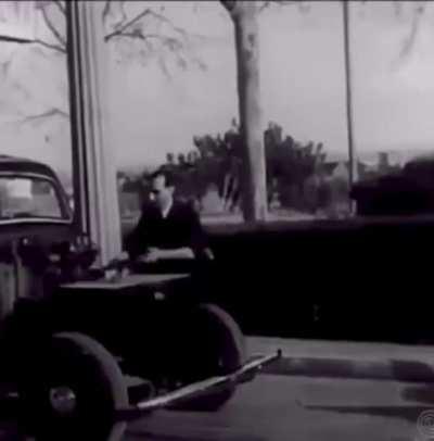 Recharging an electric vehicle by a battery swap in Barcelona, Spain 1943