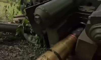 85-mm divisional gun D-44 being operated by the Ukrainian Volunteer Army against Russian troops in the Kharkiv Oblast. May 2024 