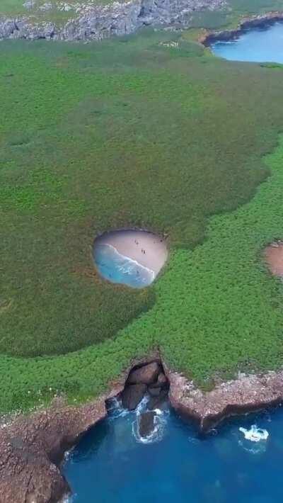 Pocket beach in the Marietas Islands