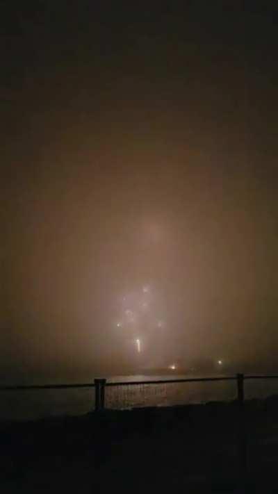 This is how we spent the new year of 2022 watching the fireworks in the fog