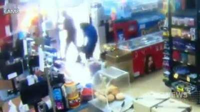 Store clerk thwarts robbers using flamethrower