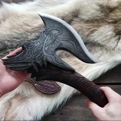 This beautiful custom forged axe