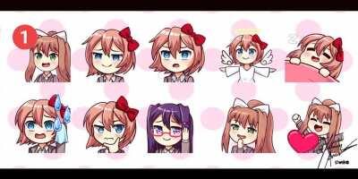 DDLC Emote Batch 3! Feat Sayori Monika and A Lil' bit of Yuri!