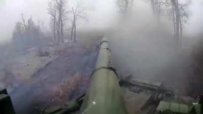 Ukrainian tank working on the outskirts of Avdiivka (February 2024)