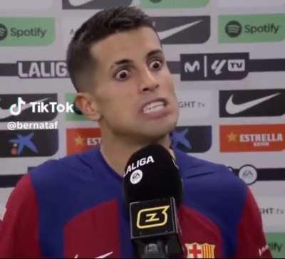 João Cancelo strange face expressions in press conference after match vs Celta Vigo