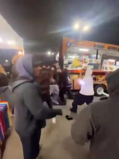 Gang fight at Escondido swapmeet, San Diego, California 