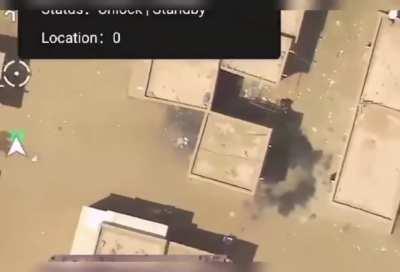 Drone footage of RSF forces being attacked in Khartoum, Sudan