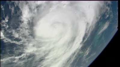 The International Space Station flies over Hurricane Idalia