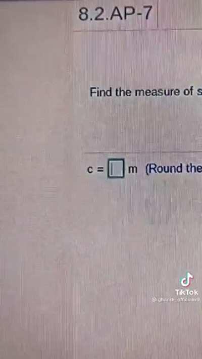 Find the measure of side c