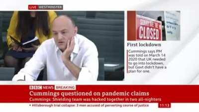 Here is video of the BBC coverage of the moment Dominic Cummings names Laura Kuenssberg as the media person he kept leaking to.