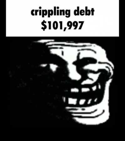 I had a dream where there was a YouTube video of out of context GIFs with the caption of “crippling debt” gradually increasing with funky background music